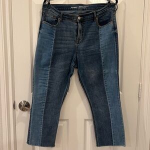 Old navy split color denim “perfect straight”